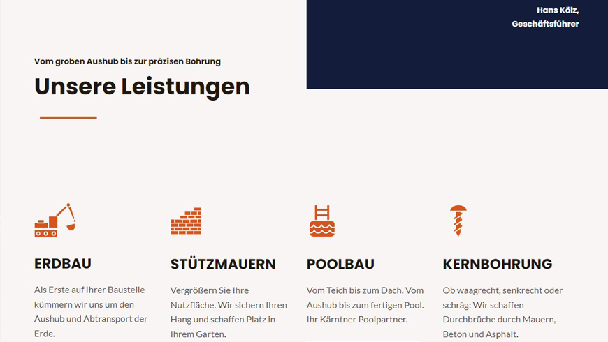 koelz erdbau klagenfurt webdesign carmen dullnig