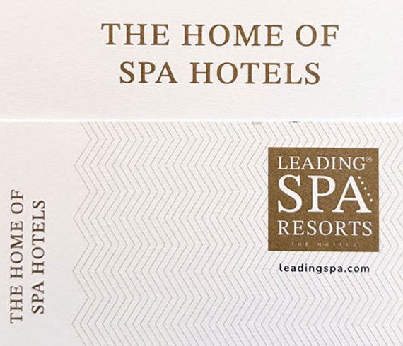 Leading Spa Visitenkarte, Slogan, Carmen Dullnig Design